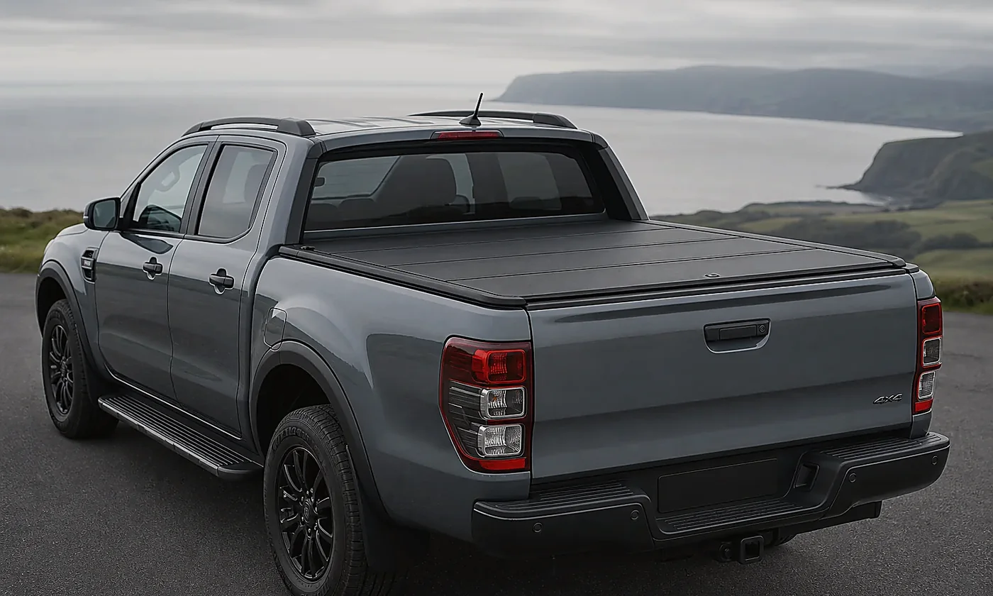 Close view of aluminium tonneau panel finish